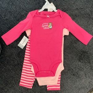 3 piece set. Pink Onesie set.